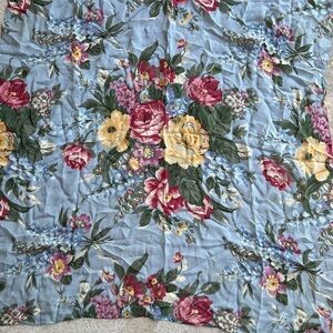 Vintage Ralph Lauren blue Silk Floral Scarf Made In Japan Multicolor 29”